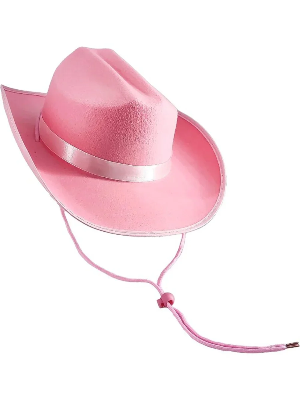 Kids Pink Fabric Felt Costume Strap Western Cowboy Hat 22 Circumference